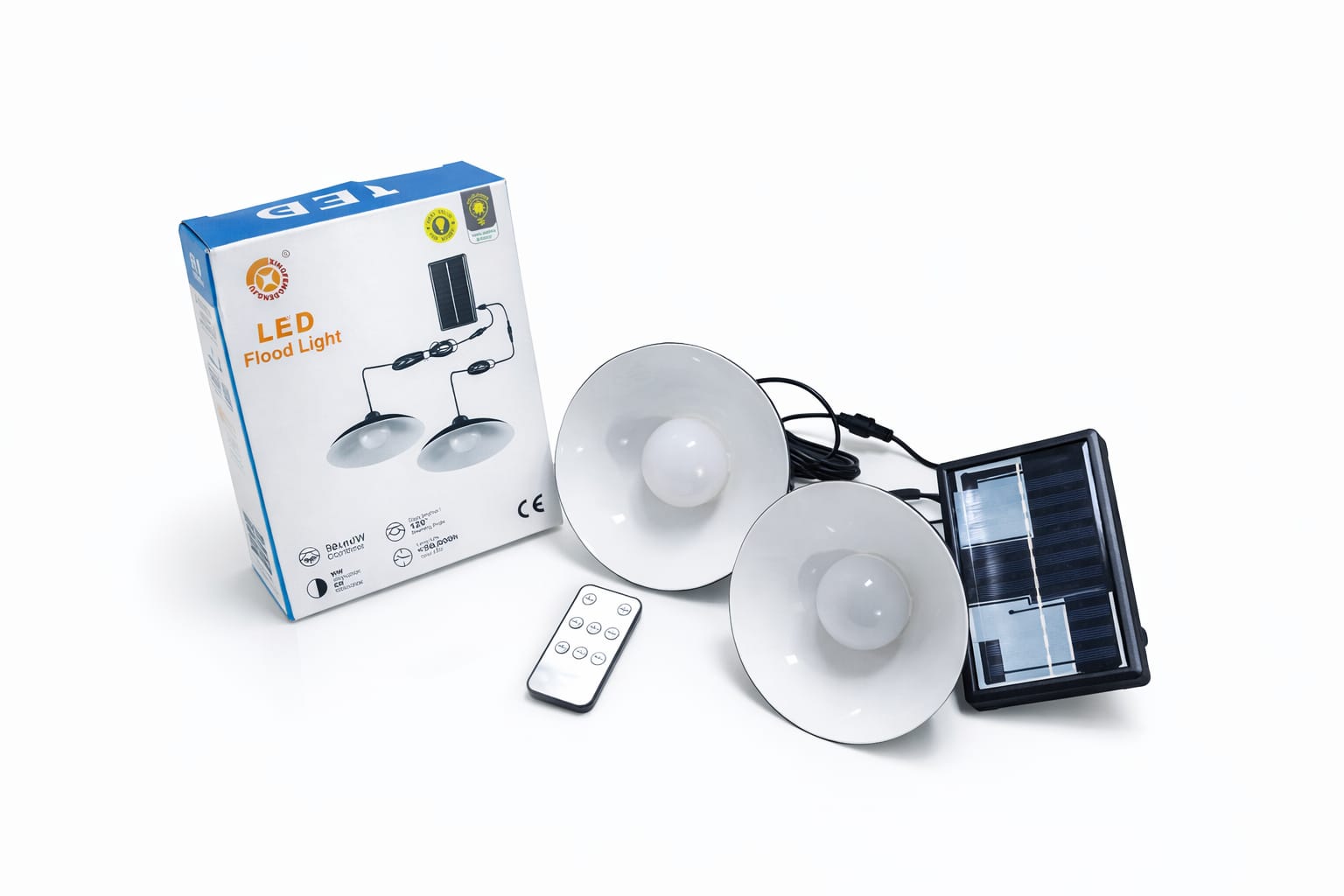 Solar-LED-Hängeleuchten-Set mit 2 Lampen und Fernbedienung